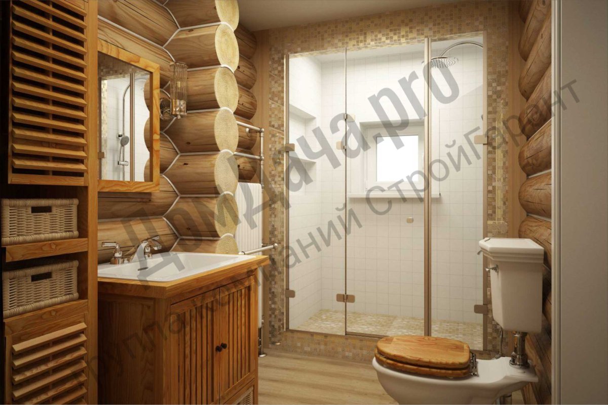 Душевая в деревянном доме
