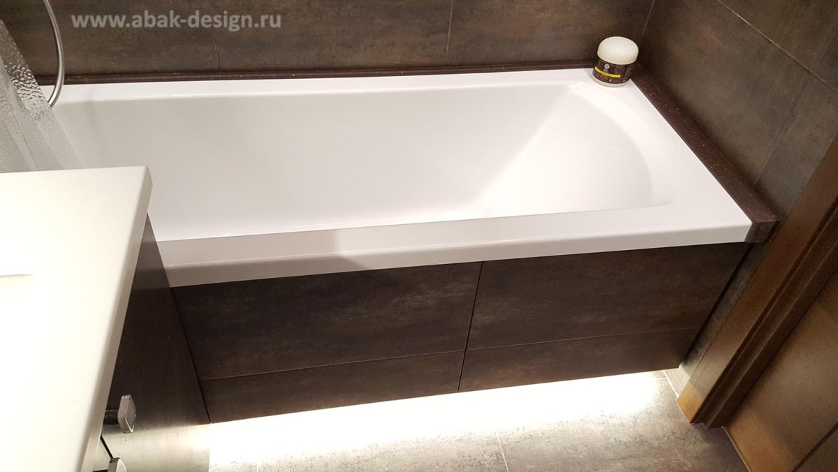 Экран ванной с подсветкой