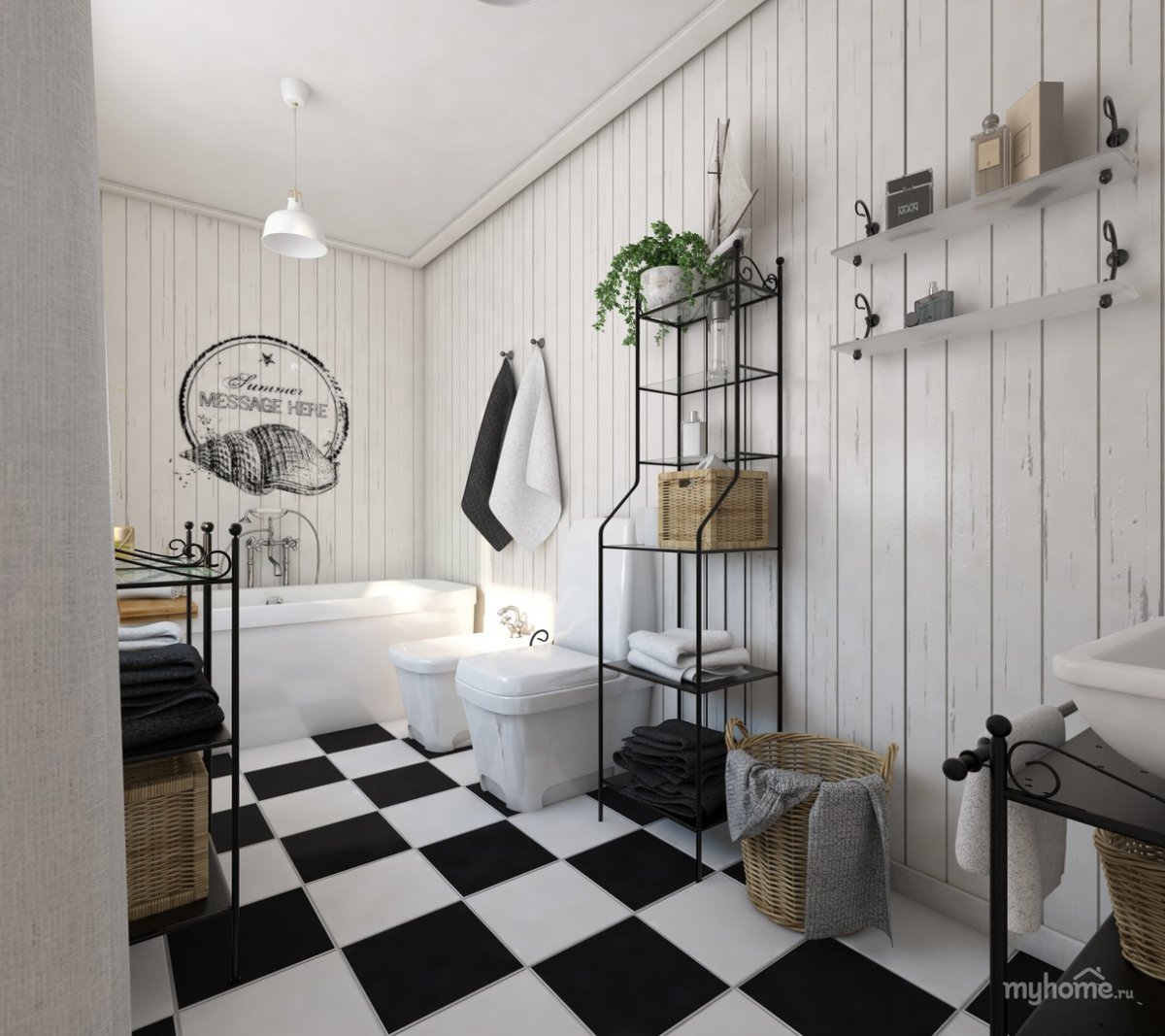 Туалет в стиле Скандинавия