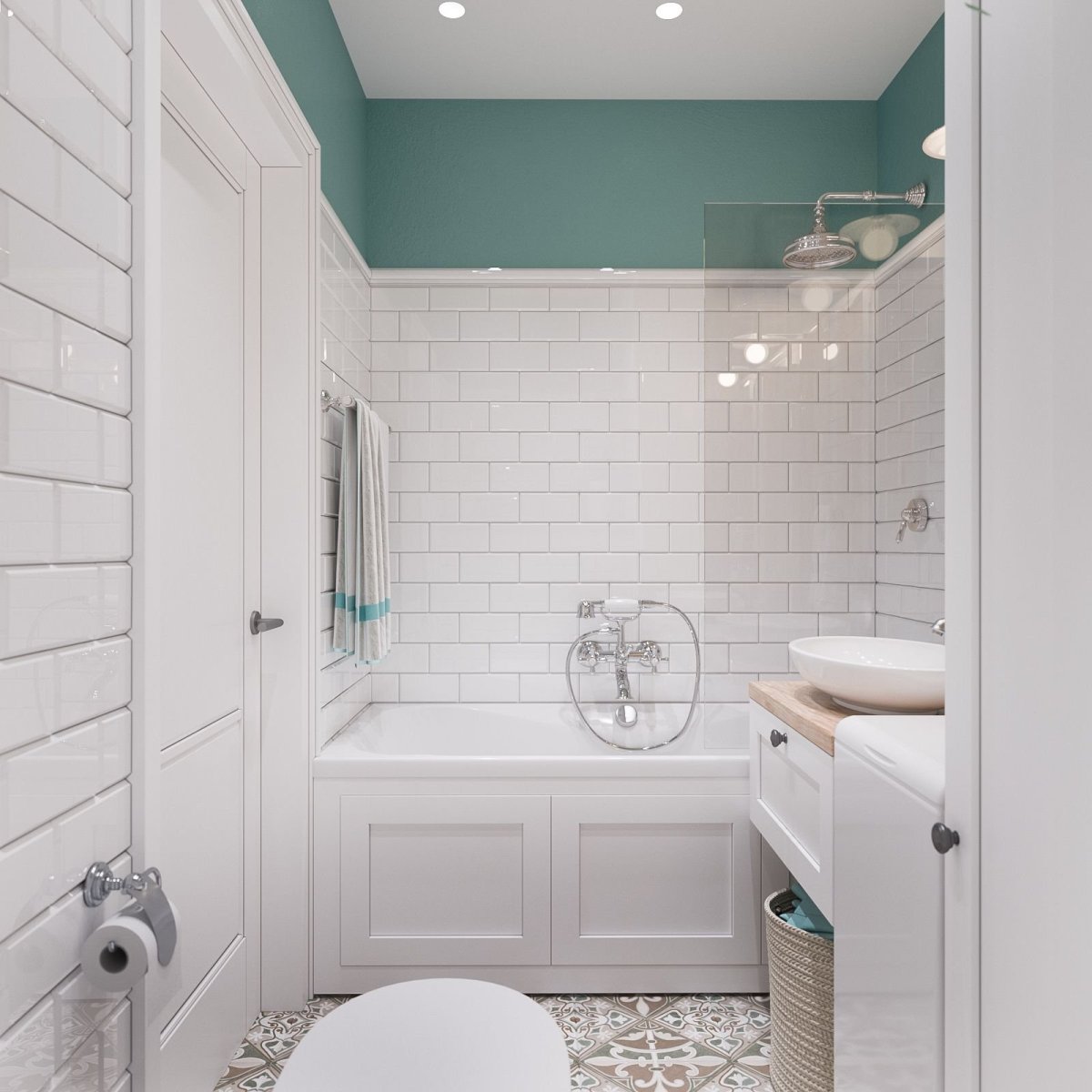 Простая маленькая ванная комната