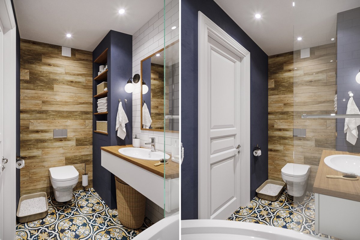 Скандинавский стиль ванная и туалет