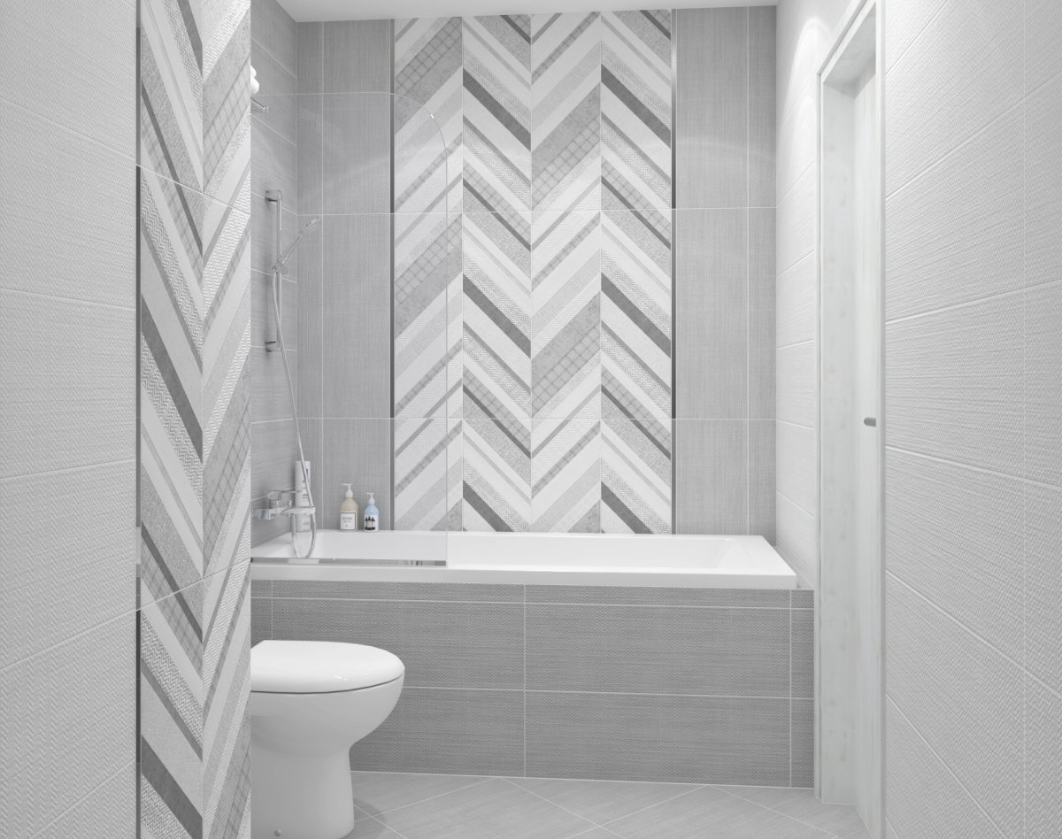 Плитка елочкой в ванной