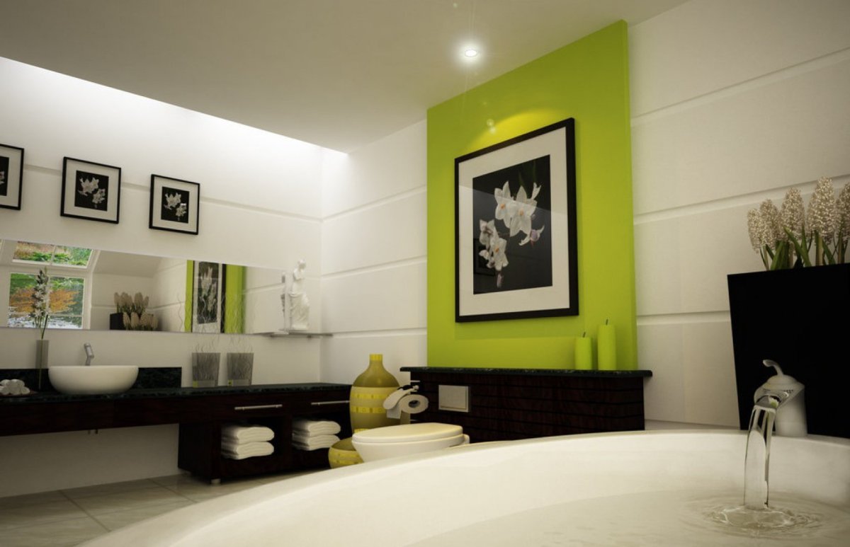 Черная мраморная ванная комната