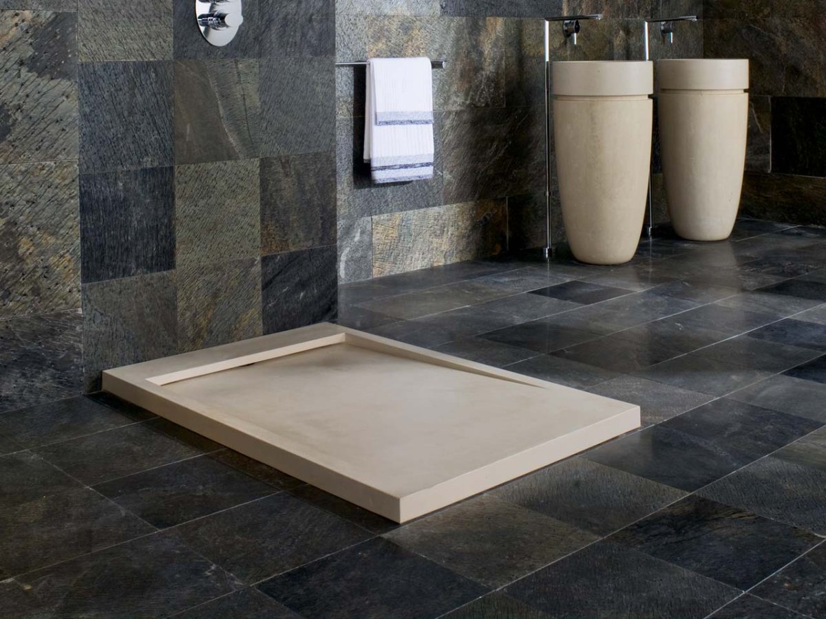 Slate поддон 120х80х2,6 см Mineral Stone белый