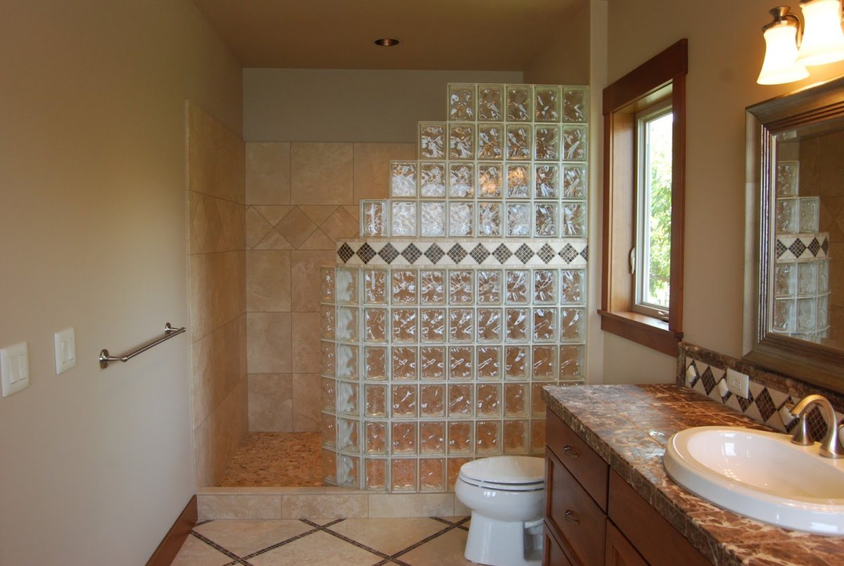 Стеклоблоки Инка в интерьере