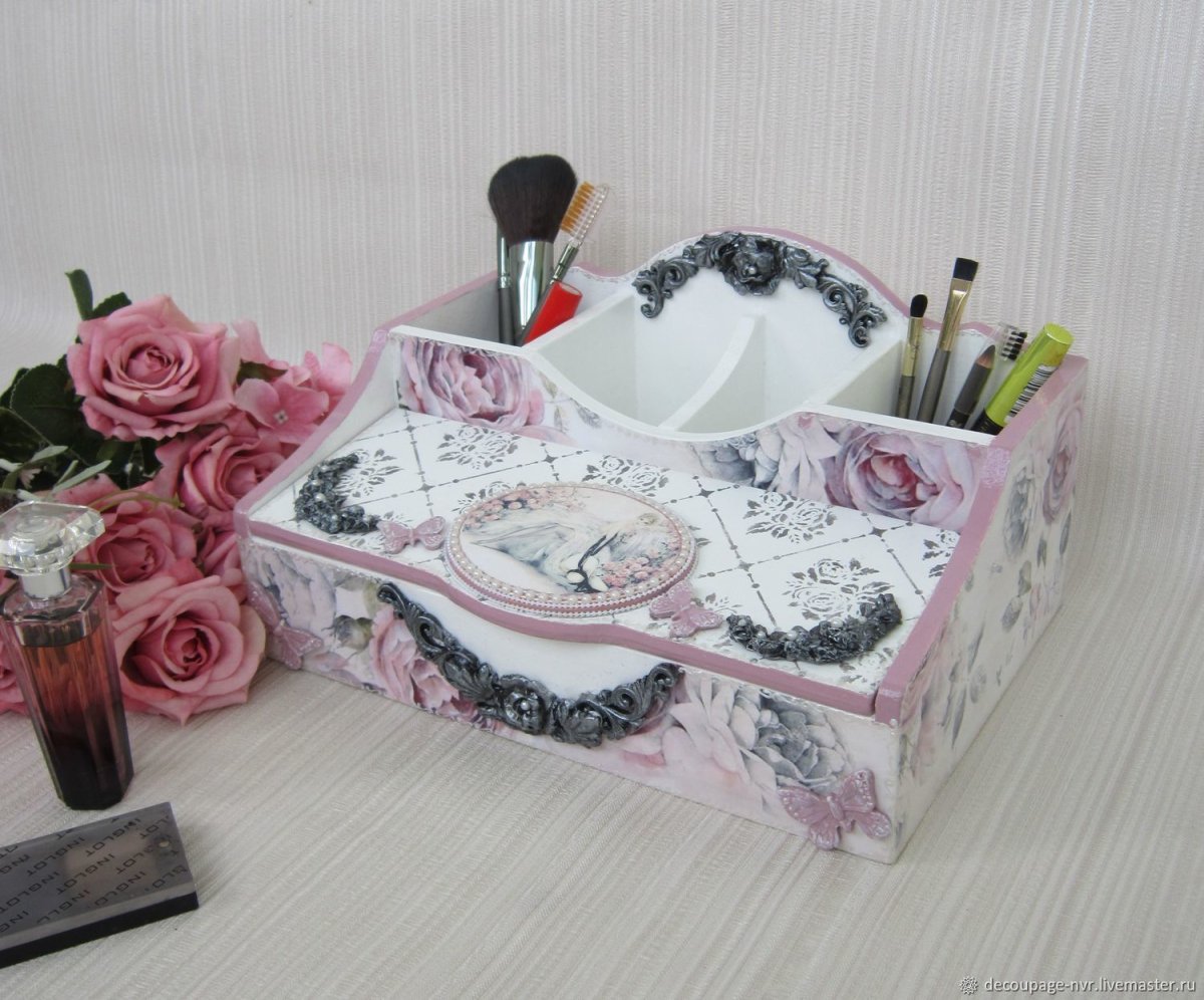 Настольный органайзер декупаж