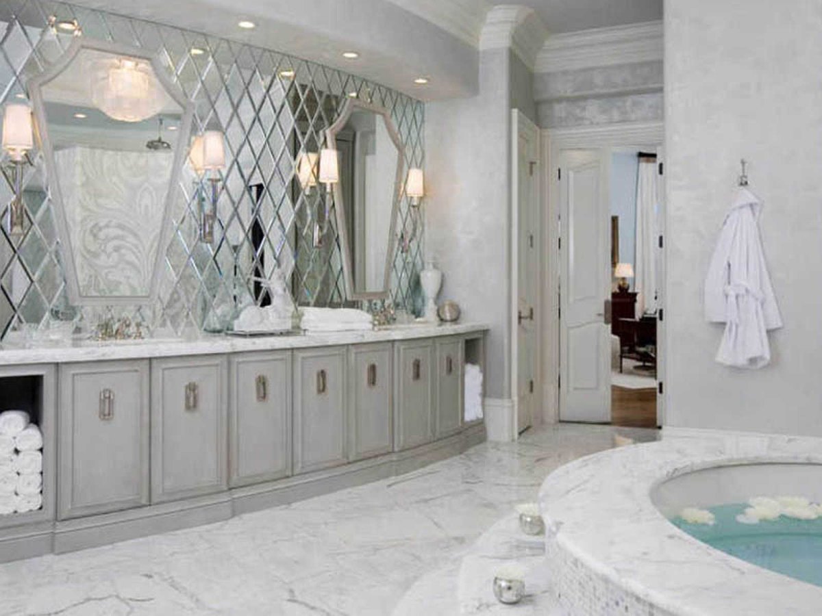 Зеркальная серебряная плитка ромб рзс1-01 20х34