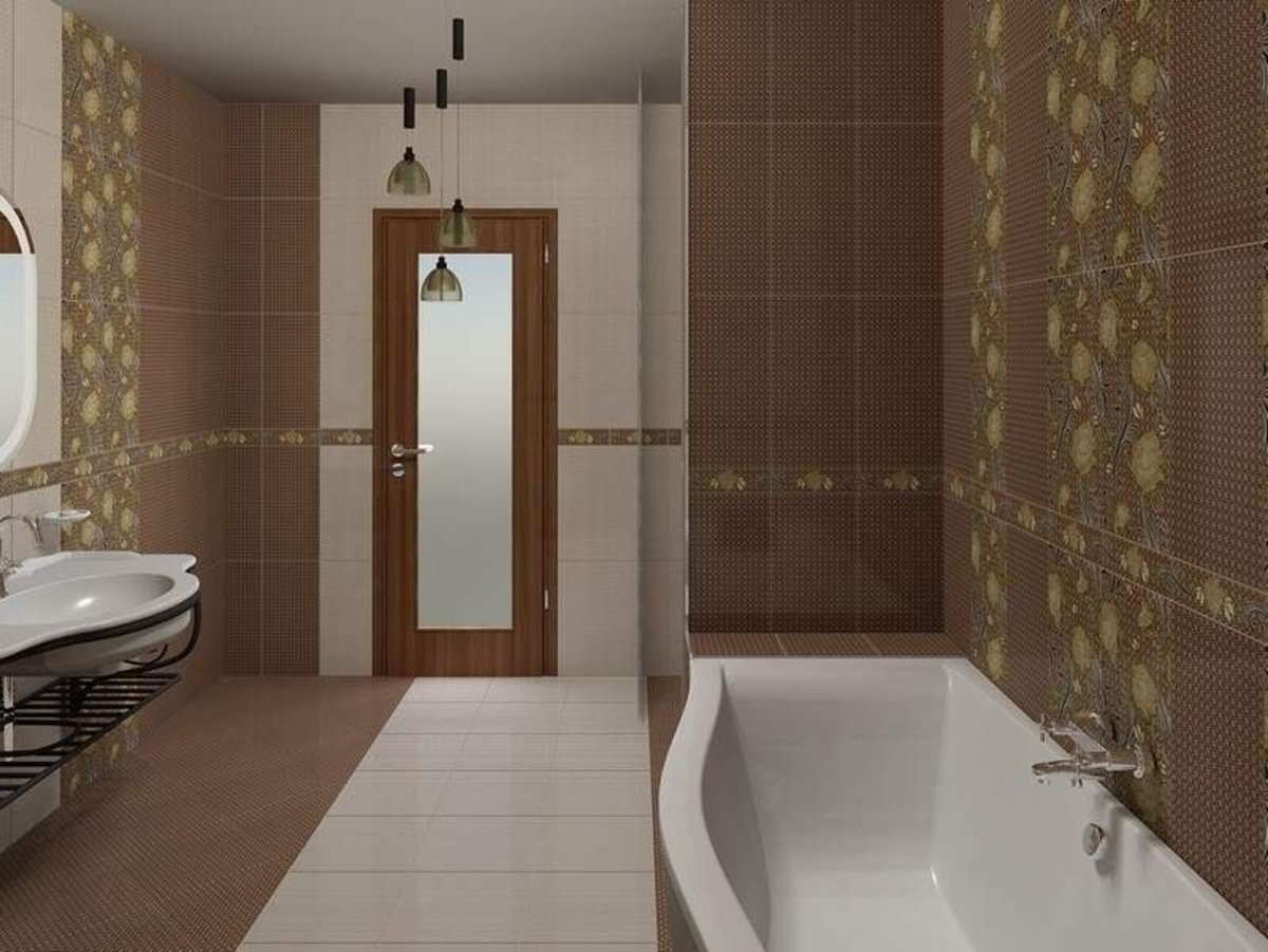 Ванная в темно коричневом цвете