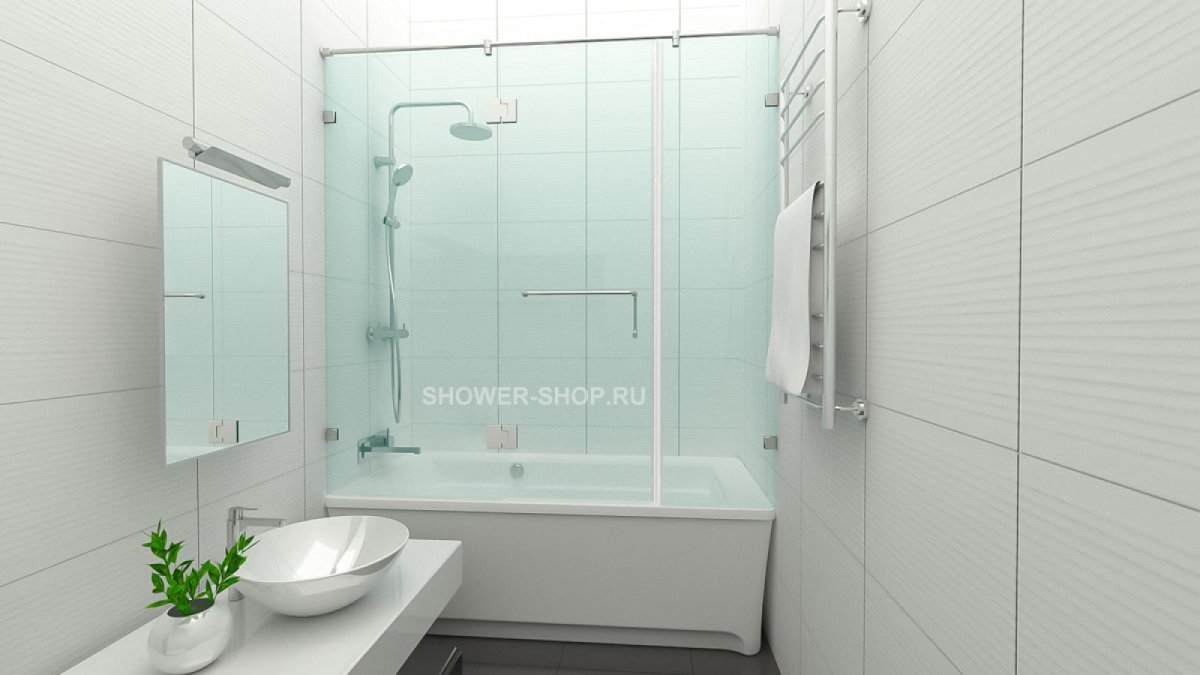 Душевая стеклянная распашная Титан