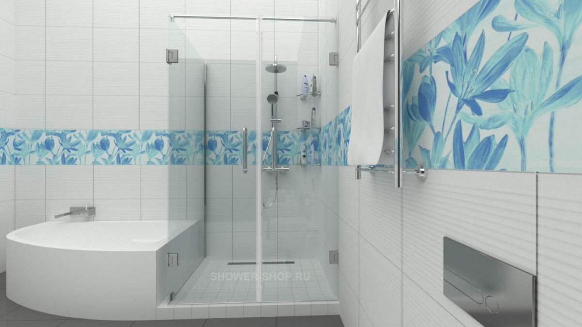 Душевая перегородка из стекла для душа 900х900