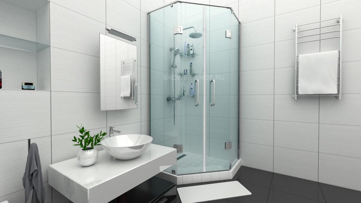 Душевая стеклянная распашная Титан