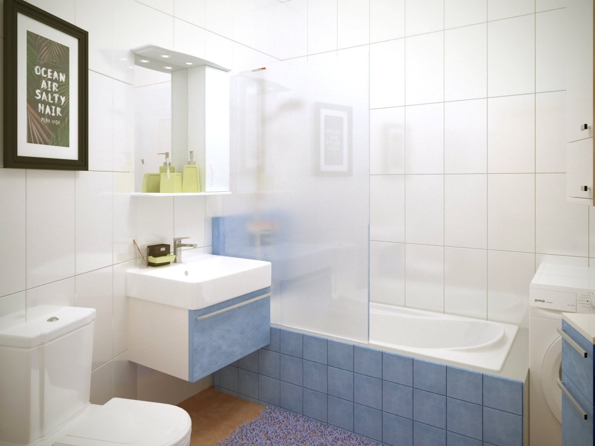 Плитка в маленькую ванную комнату