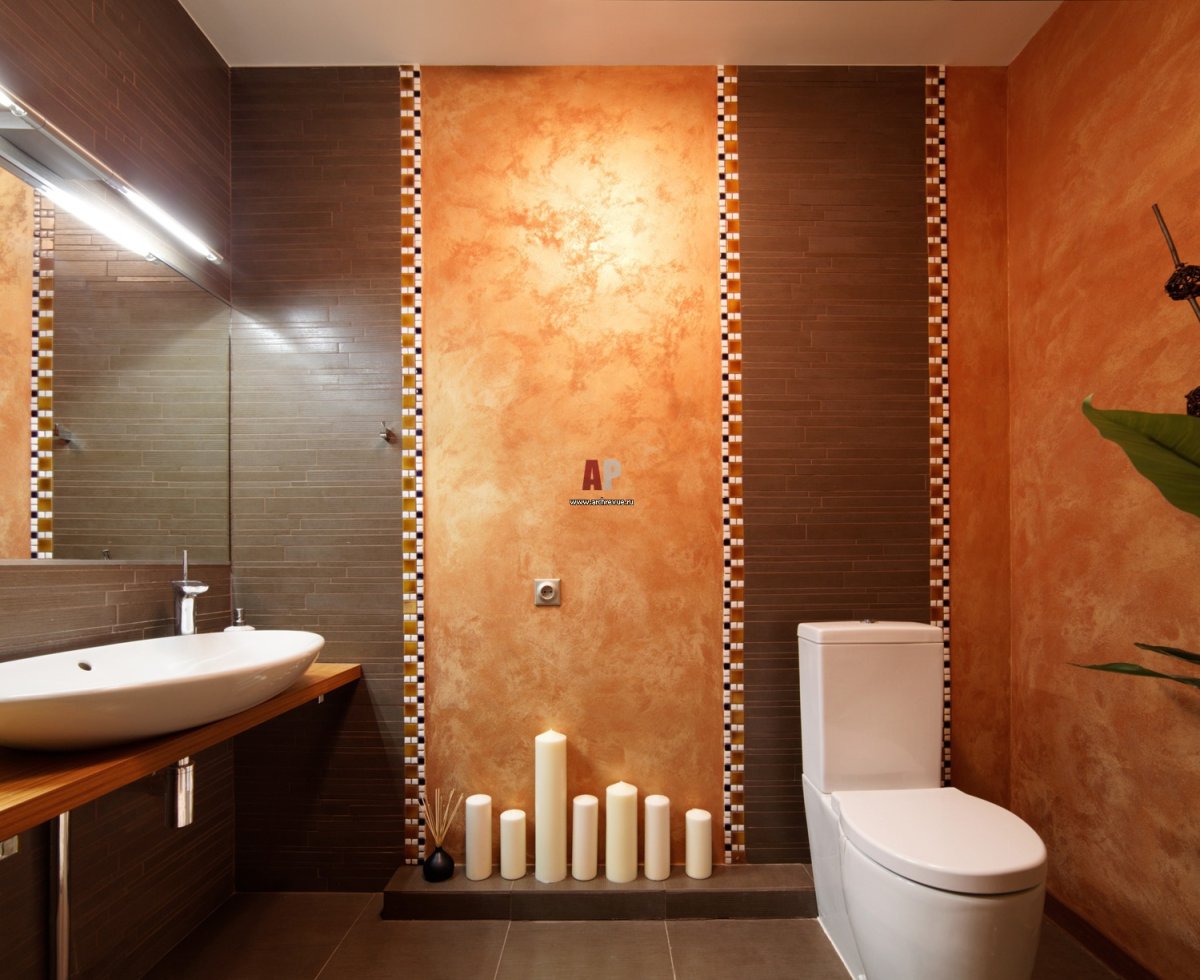 Венецианская штукатурка под мрамор в ванной