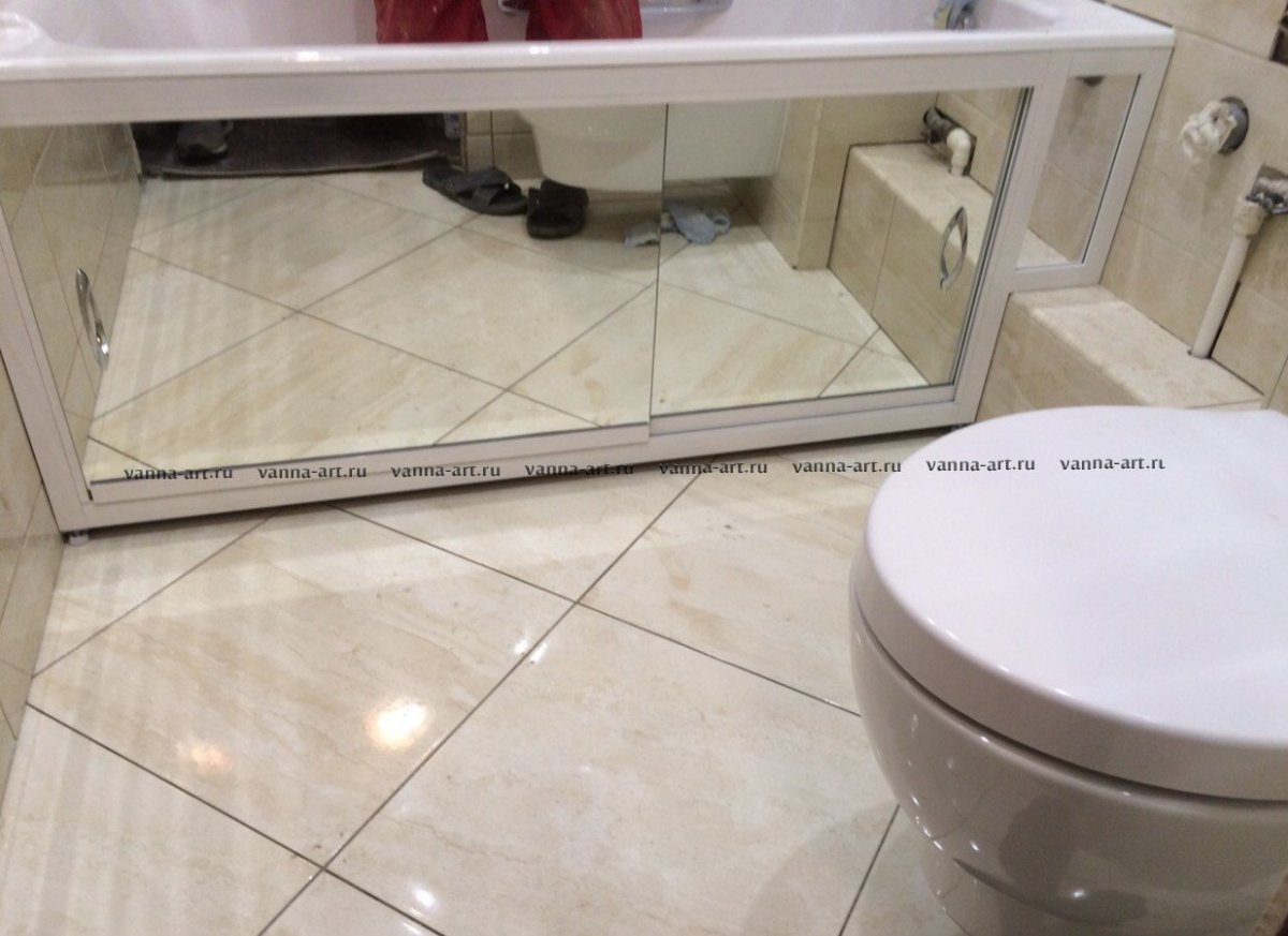 Экран для ванной зеркальный