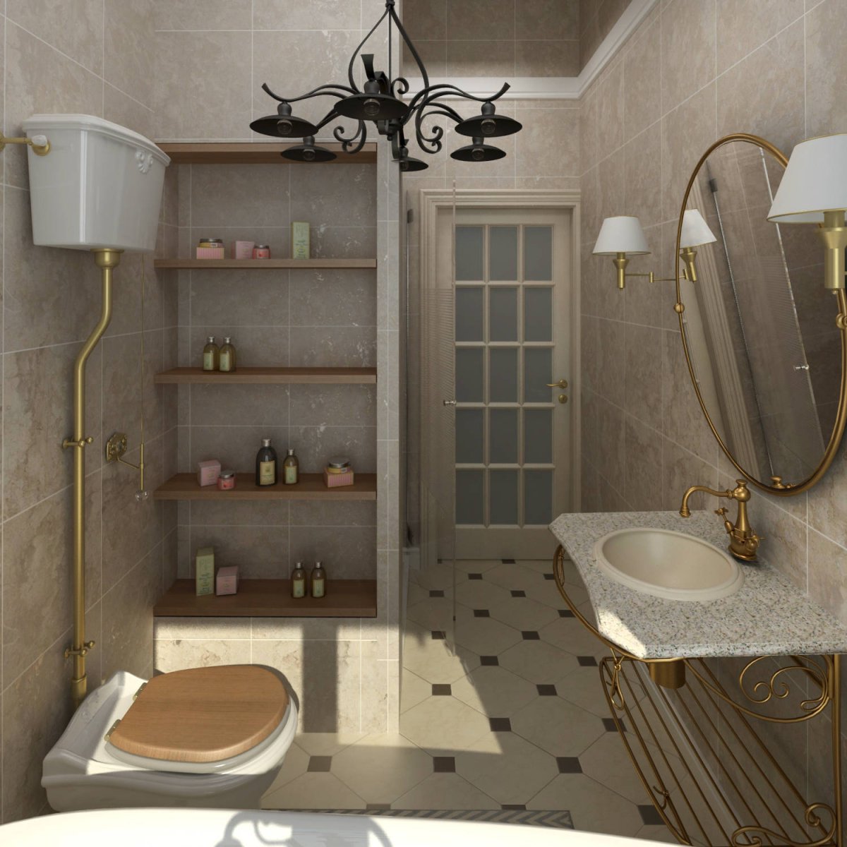 Люстра в ванную комнату в классическом стиле