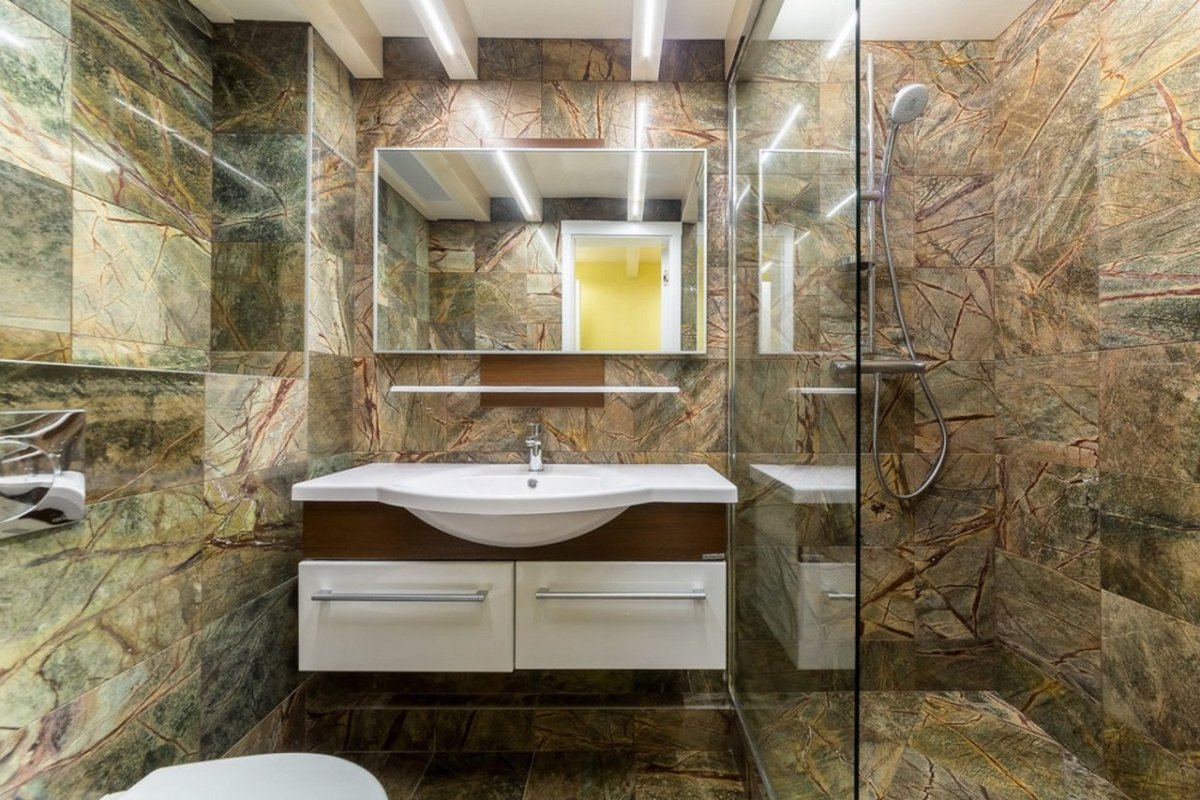 Мрамор Бидасар Грин в интерьере