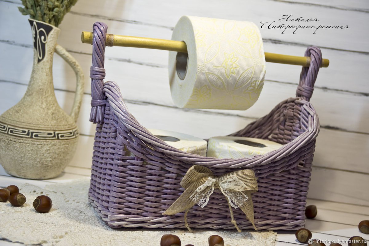 Плетеная корзина для туалетной бумаги