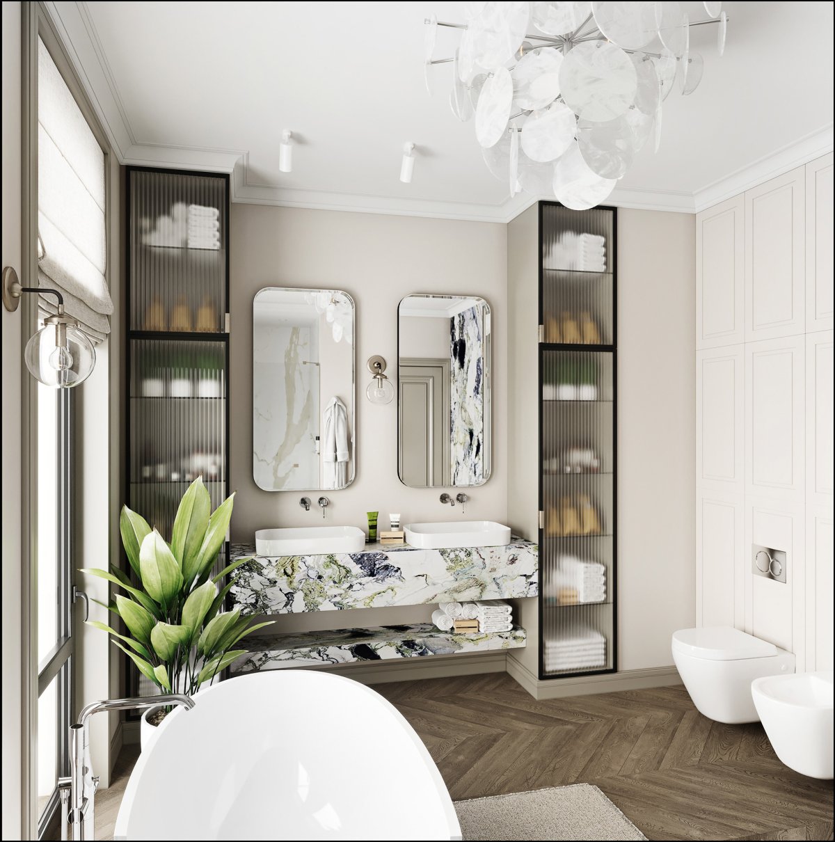 Ванная в стиле лофт 3м2