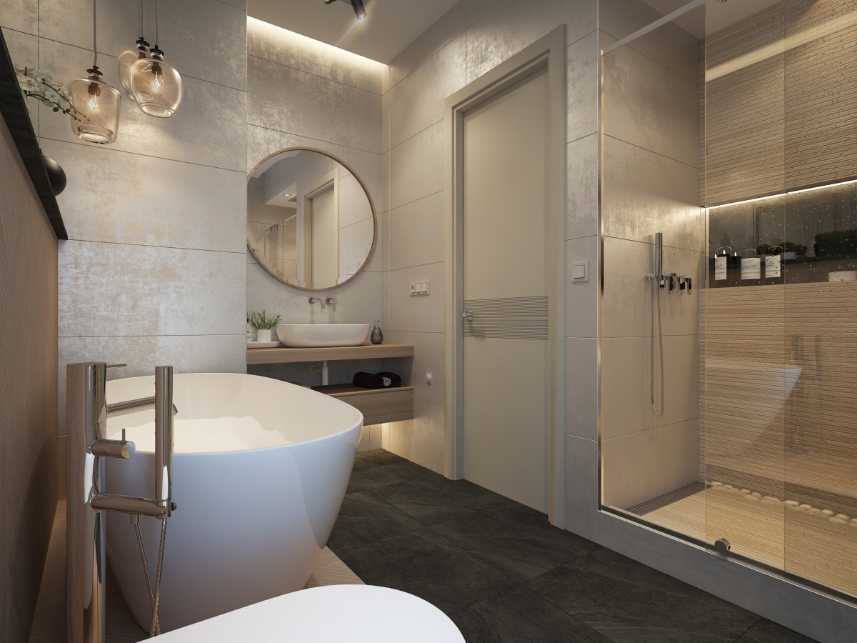 Визуализация ванной комнаты в 3d Max