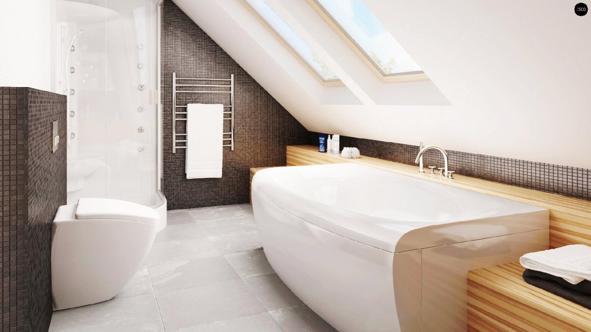 Ванные комнаты на мансарде