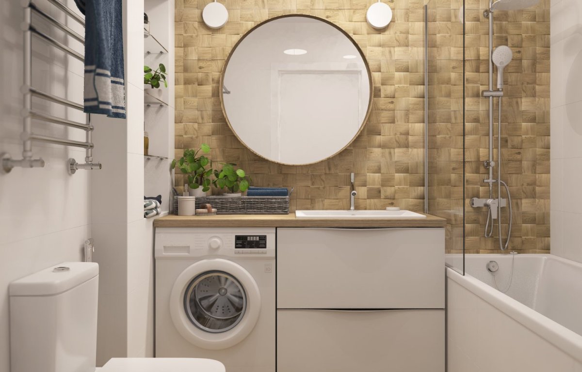 Стиральная машина в ванной