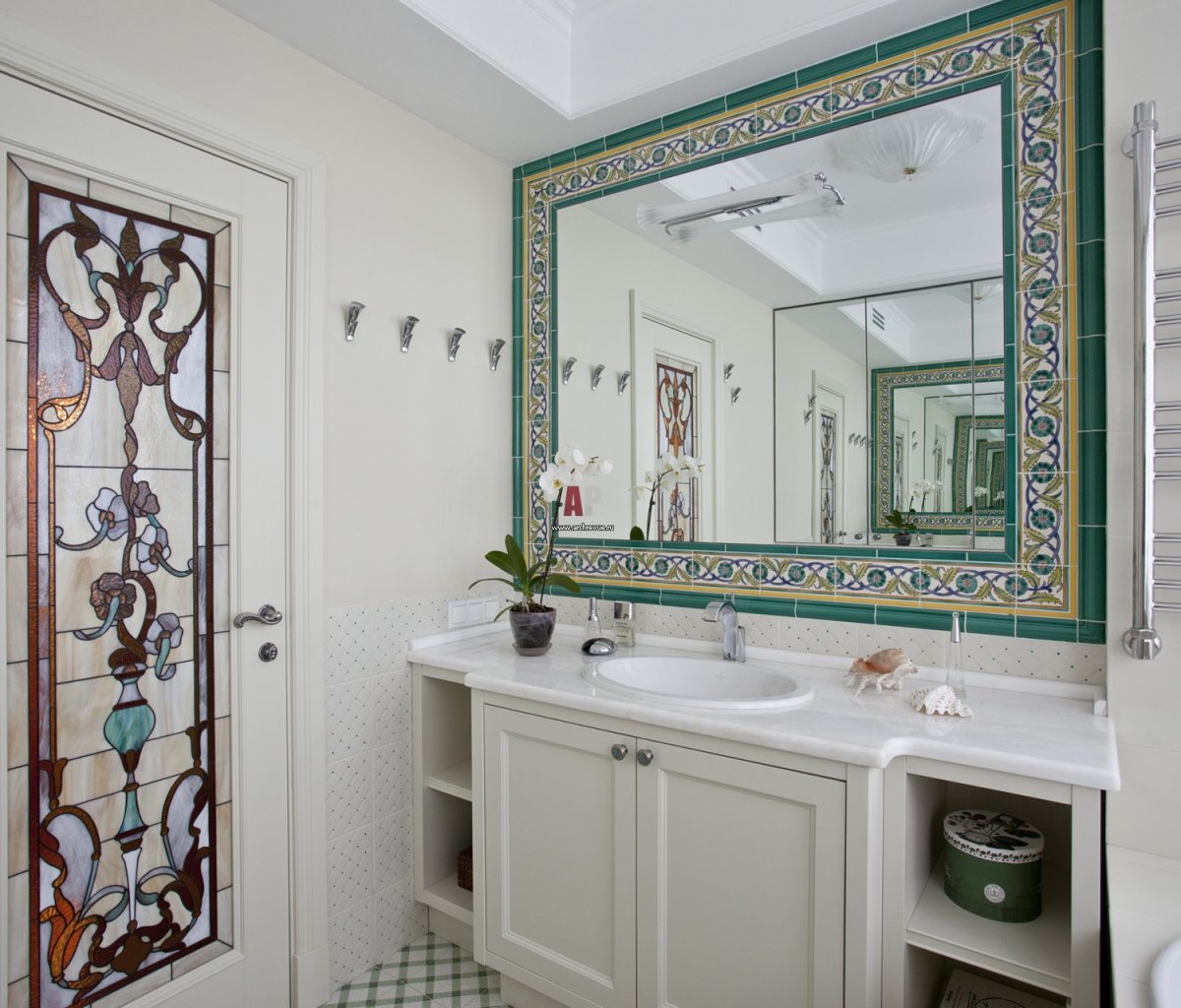 Интерьеры ванных комнат зеркало