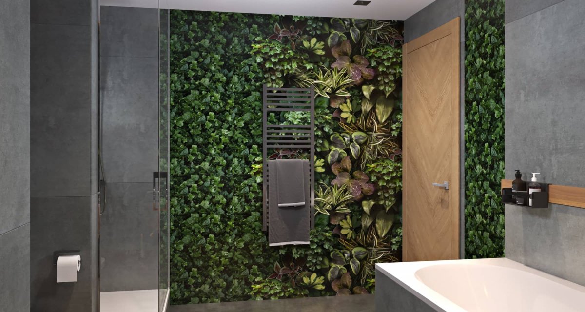 Фитостена с стабилизированным папоротником