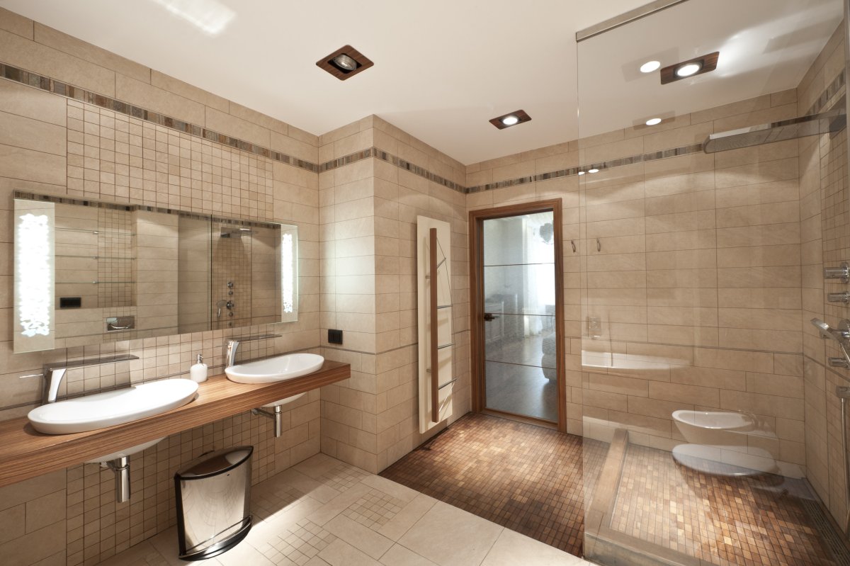 Ванная комната в бежевом стиле