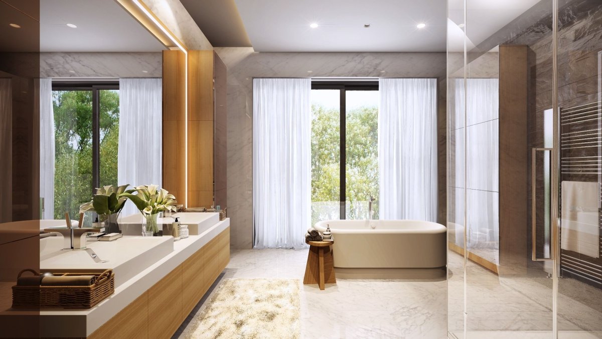 Бежевая маленькая ванна