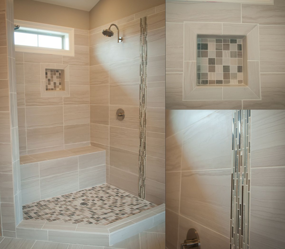 Угловой душ из плитки