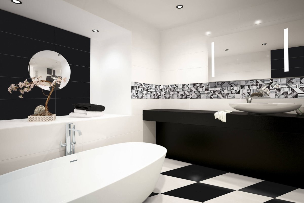 Черно белая плитка