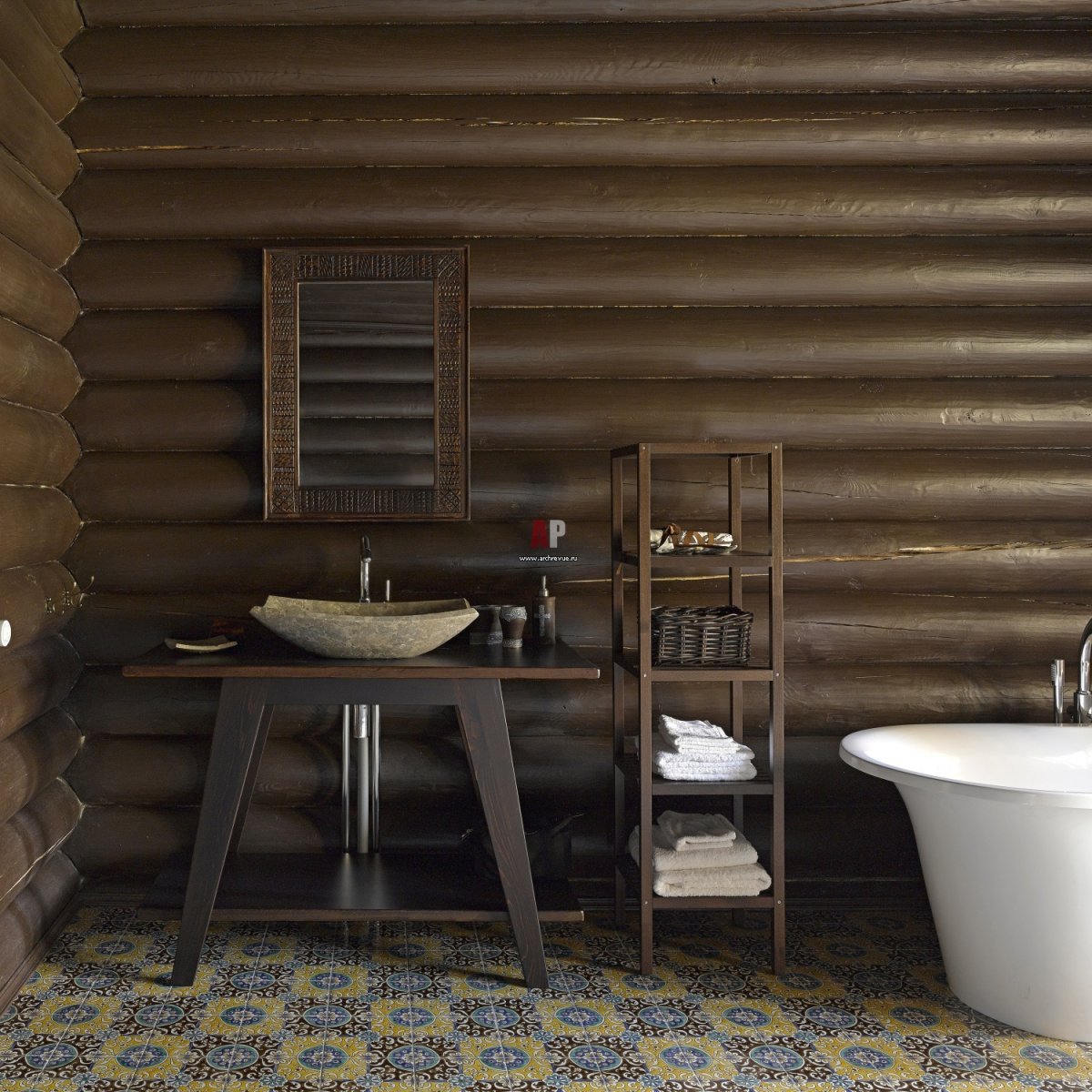 Ванная в срубе