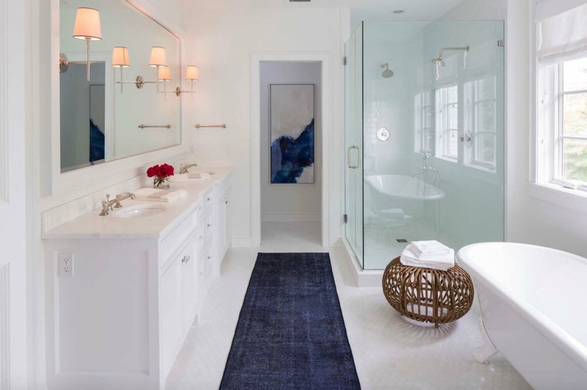 White Blue Bathroom Lighting