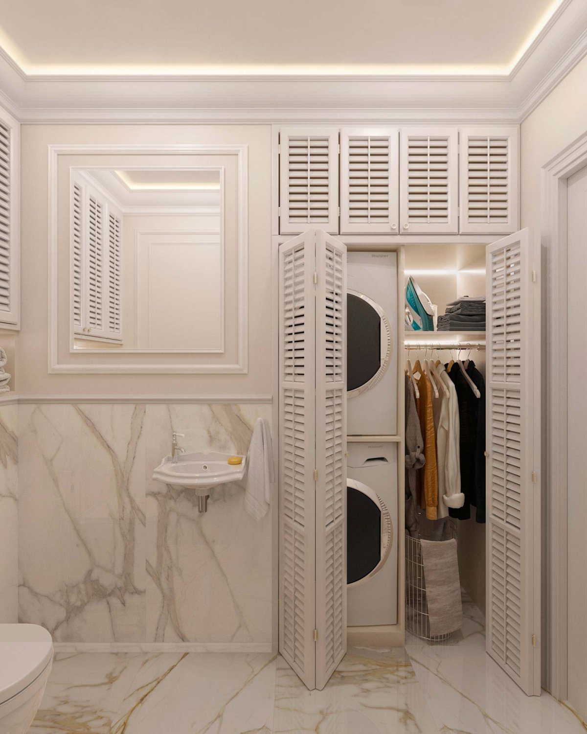 Шкаф над инсталляцией в туалете