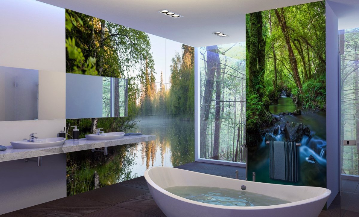 Ванная комната с люстрой