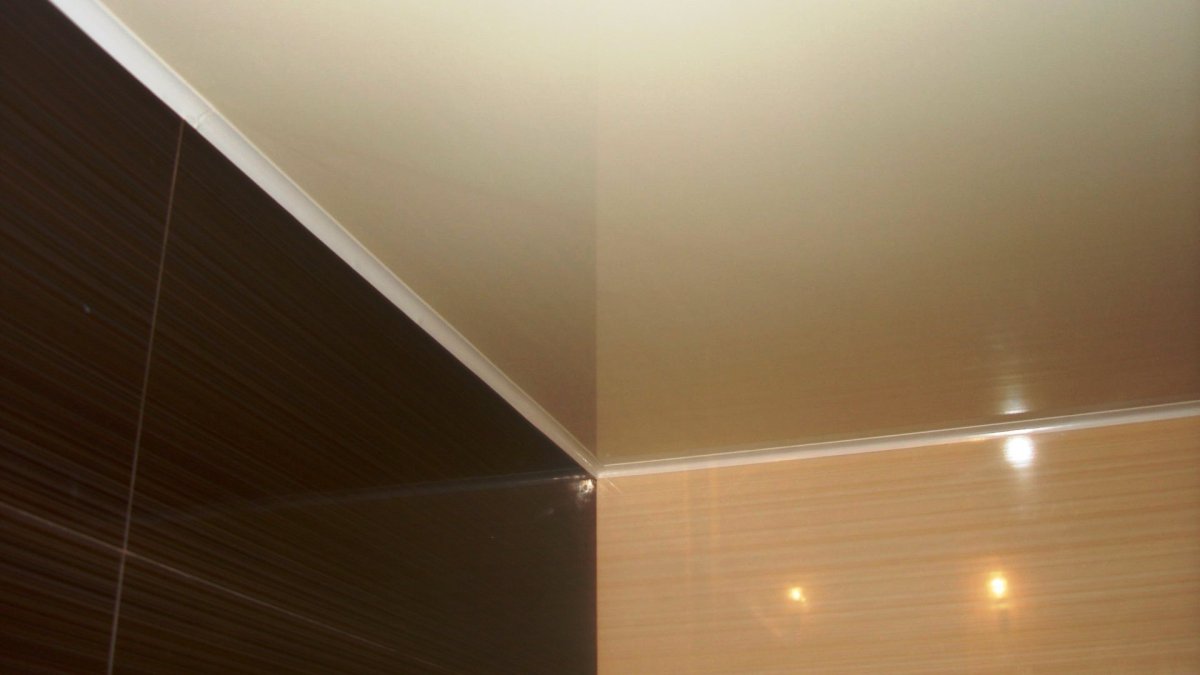 Натяжной потолок в ванной