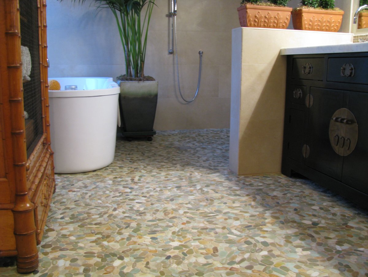 Галька в интерьере