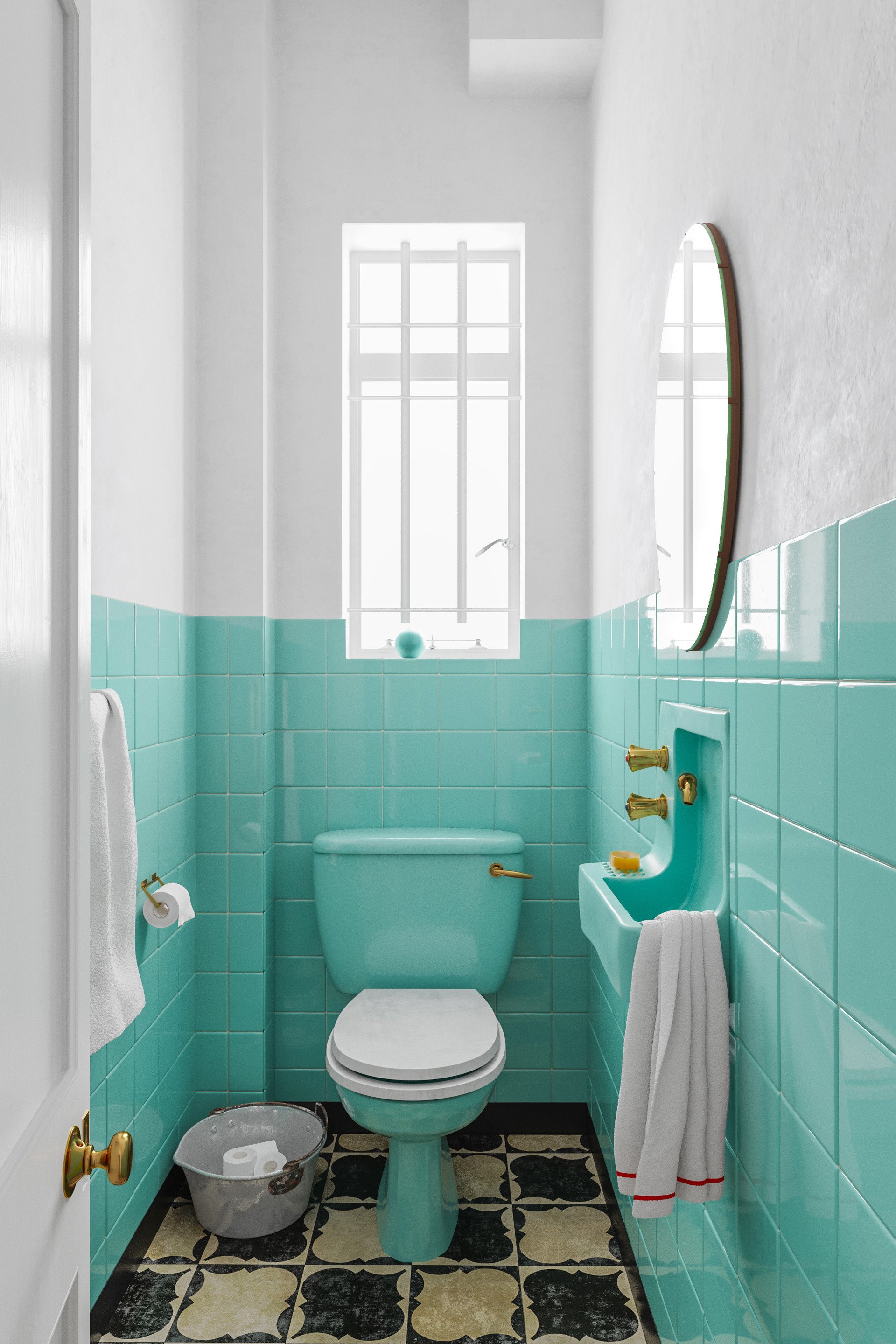 Turquoise badkamer бирюзовая ванная