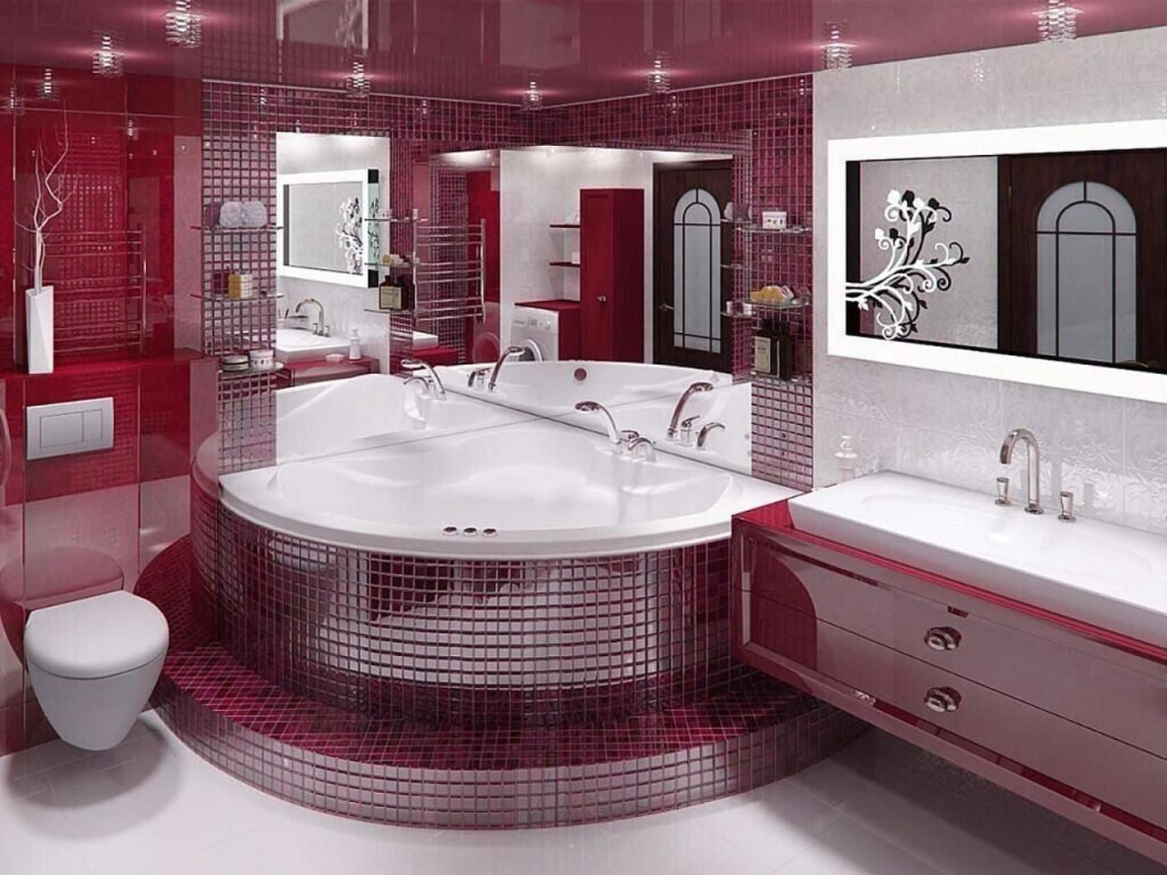 Комбинированная ванная комната - 72 фото