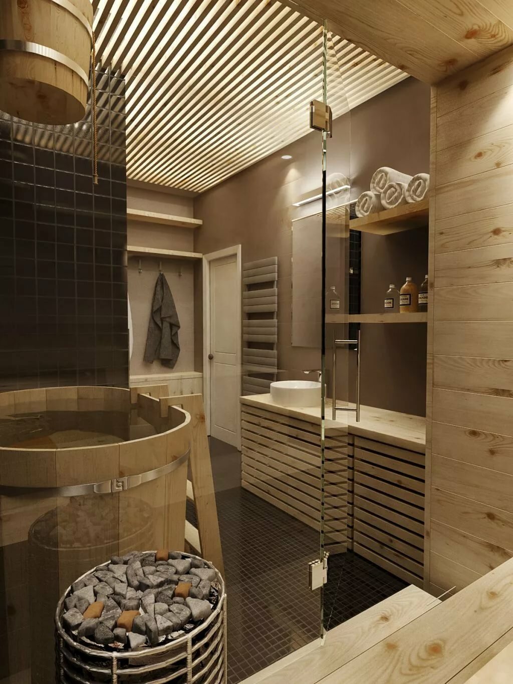 Сауна в ванной комнате - фото подборка дизайна интереьра - Интернет-журнал Inhomes