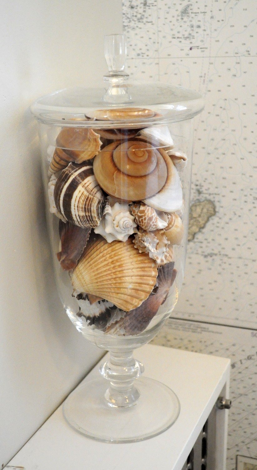 Декор из ракушек в ванную комнату