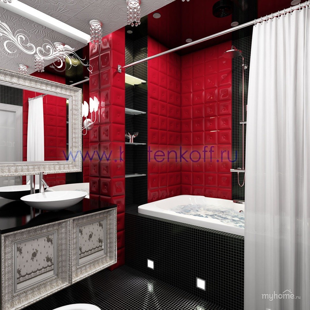 Красная ванная комната: смелые идеи дизайна и декора (91 фото + видео)