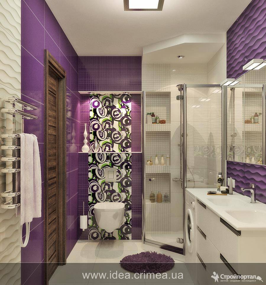 Ванная комната в фиолетовом цвете