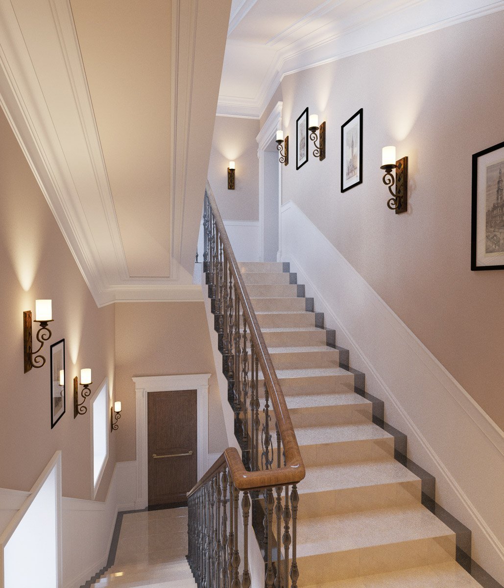 Варианты отделки лестницы в частном доме - 57 фото