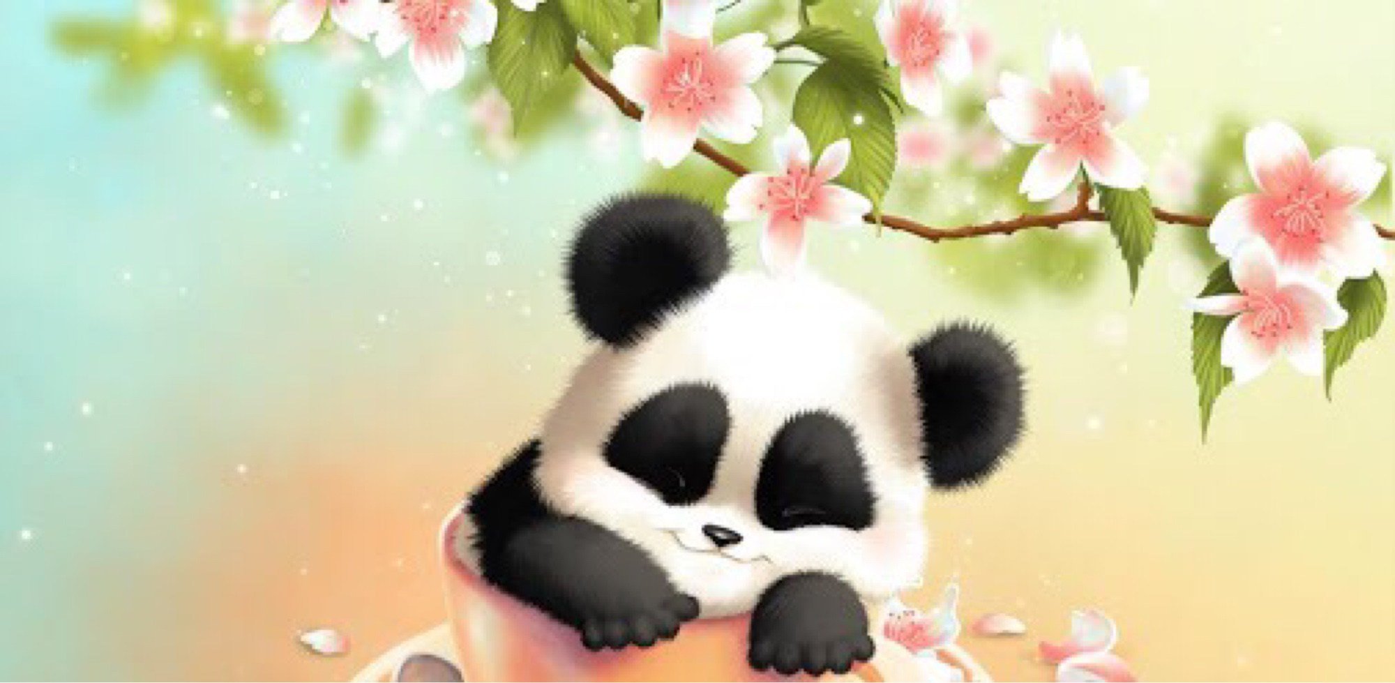 Красивые панд с цветами