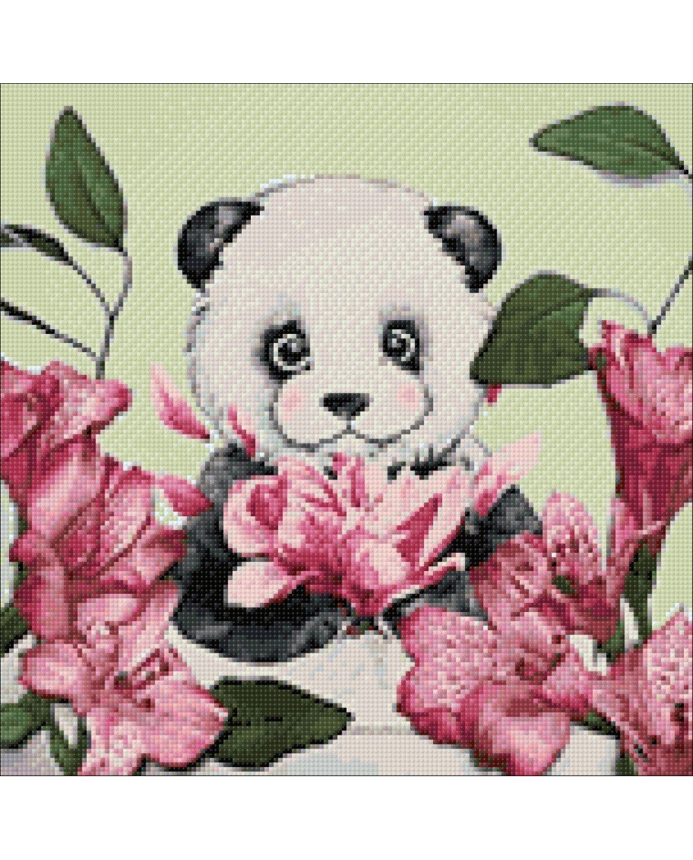 Панда с цветами картинки