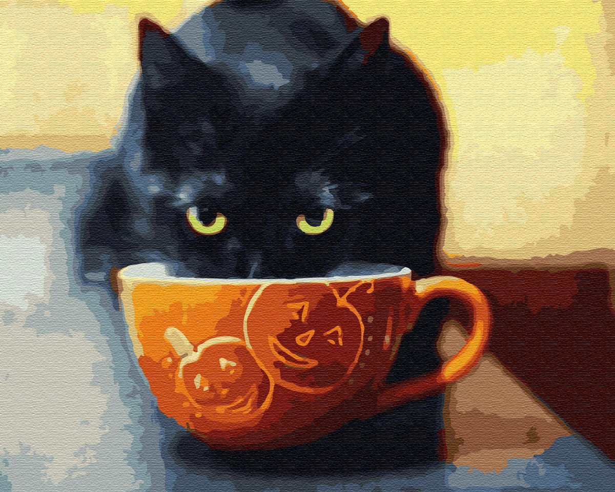 Кот с чаем