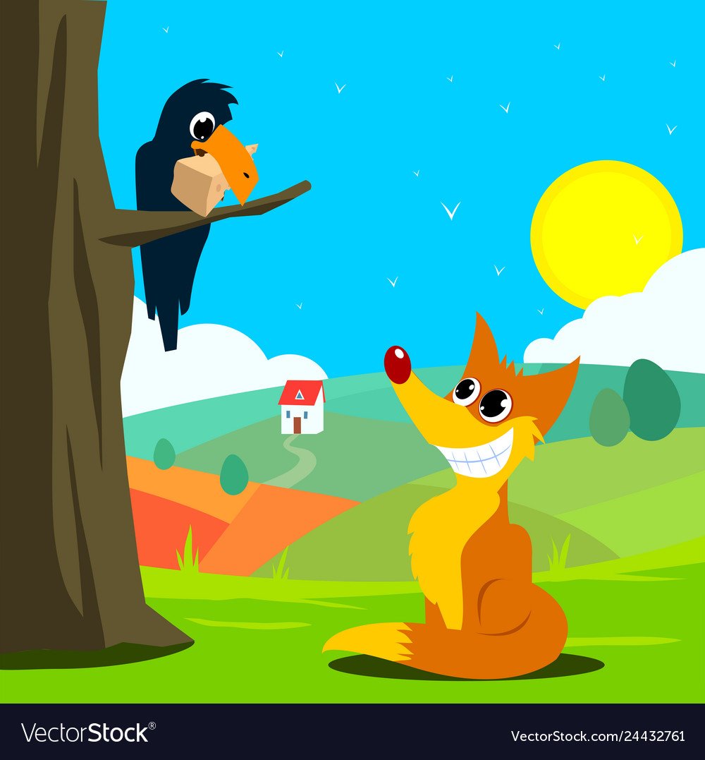 Картина ворона и лисица