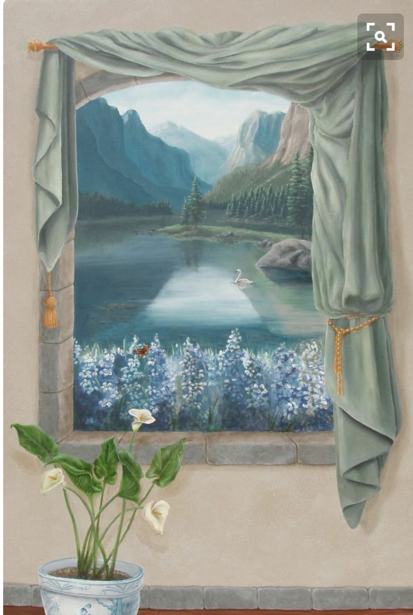 Картина в виде окна на стену