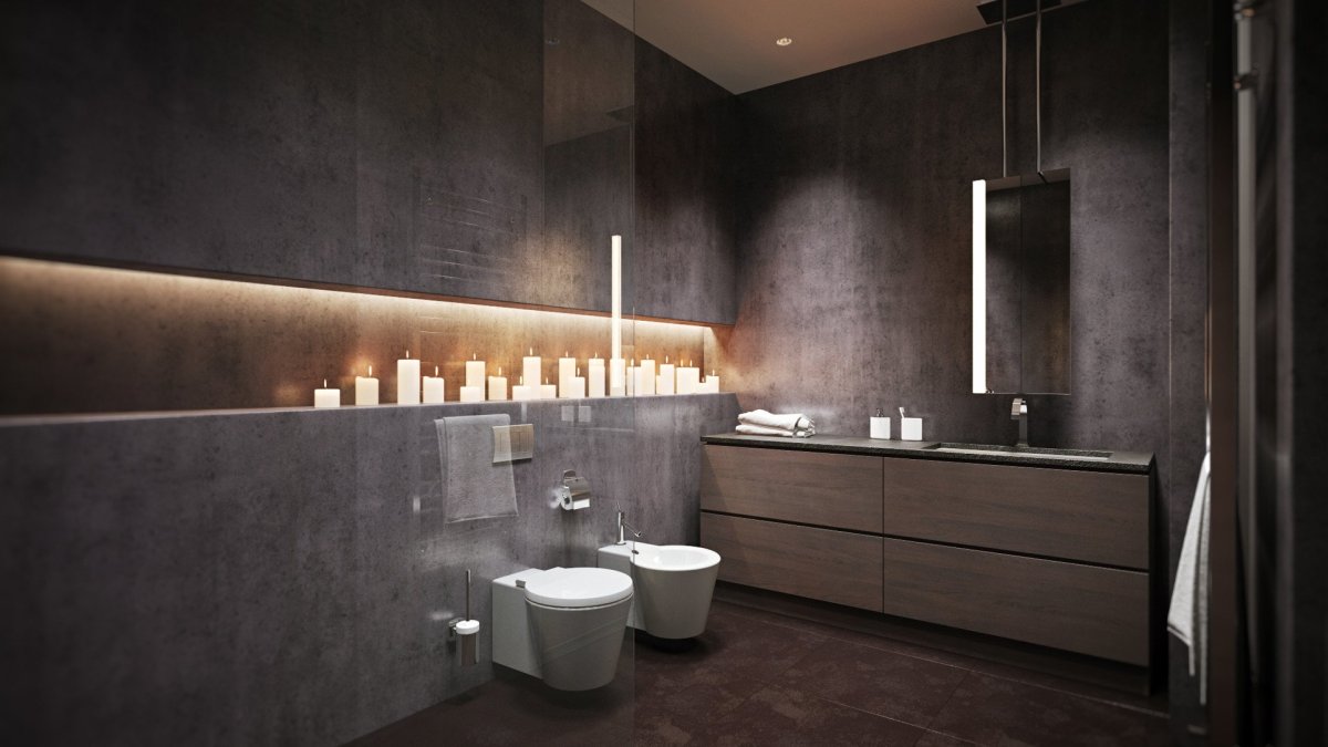 Санузел в темных тонах
